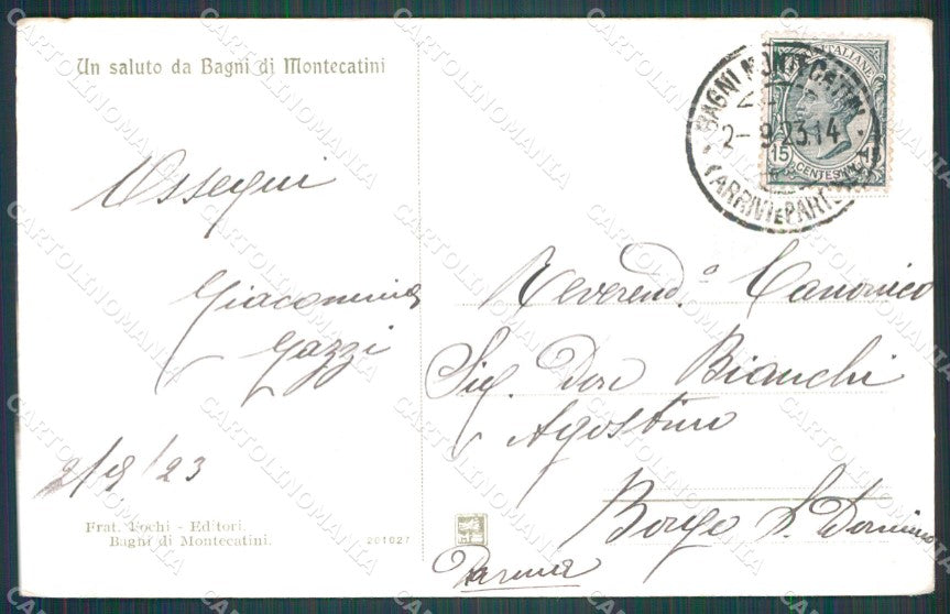 Pistoia Montecatini La Querceta PIEGHINA cartolina WX1976 – retro