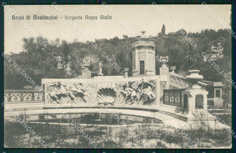 Pistoia Montecatini Sorgente Acqua Giulia PIEGHINA cartolina WX1980 – fronte