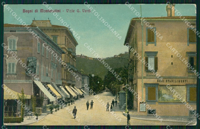Pistoia Montecatini Via Verdi Alterocca 7054 PIEGHINA cartolina WX1983 – fronte