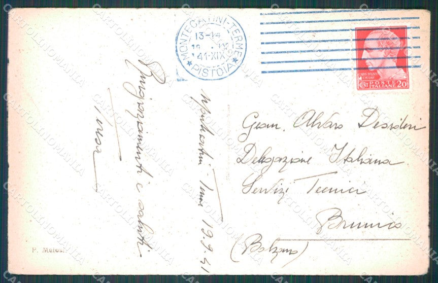 Pistoia Montecatini cartolina WX1996 – retro