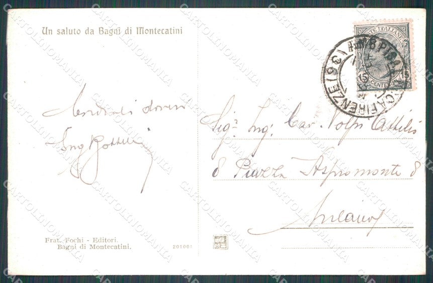 Pistoia Montecatini Viale Verdi Auto cartolina WX2003 – retro
