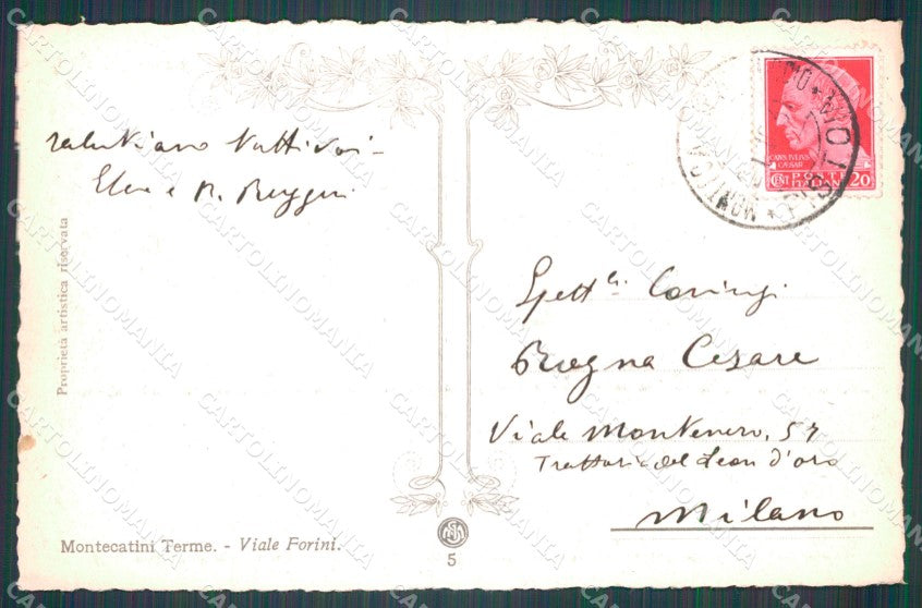 Pistoia Montecatini Viale Forini cartolina WX2005 – retro