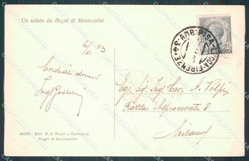Pistoia Montecatini Viale Verdi cartolina WX2006 – retro