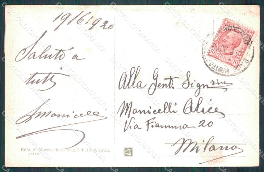 Pistoia Montecatini Stabilimento Tamerici cartolina WX2012 – retro