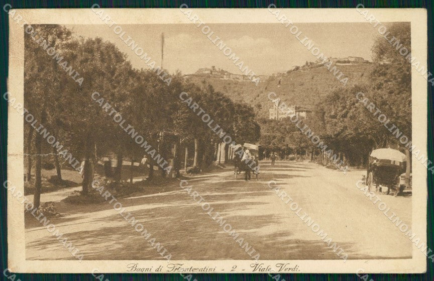 Pistoia Montecatini Viale Verdi PIEGA cartolina WX2015 – fronte