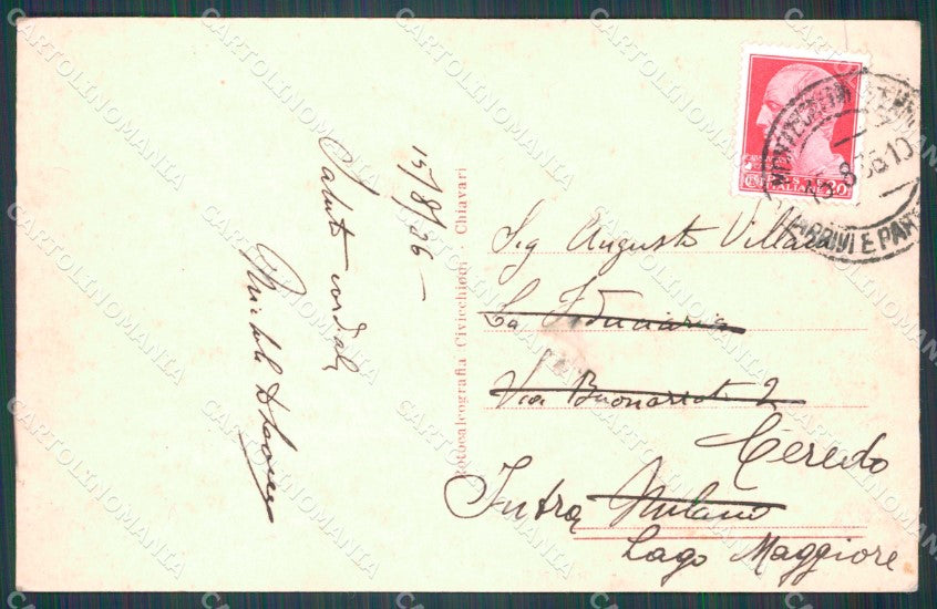 Pistoia Montecatini Viale Verdi PIEGA cartolina WX2020 – retro