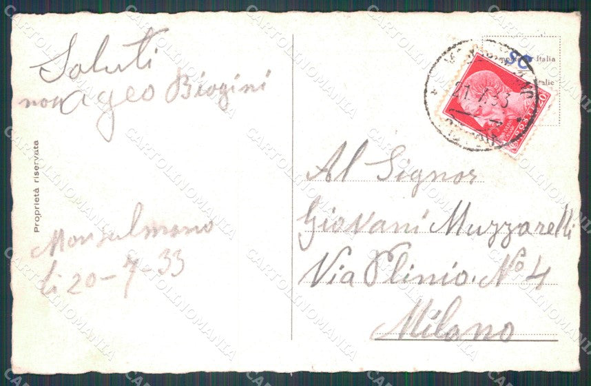 Pistoia Montecatini Viale Verdi PIEGHE cartolina WX2022 – retro
