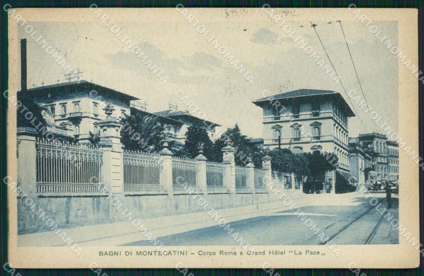 Pistoia Montecatini Corso Roma Grand Hotel La Pace STRAPPINO cartolina WX2026 – fronte