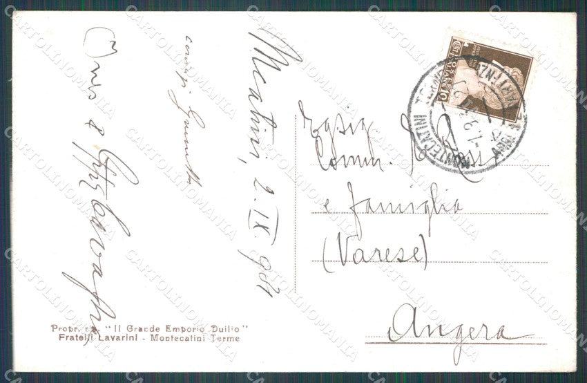 Pistoia Montecatini Palazzo Comunale cartolina WX2036 – retro