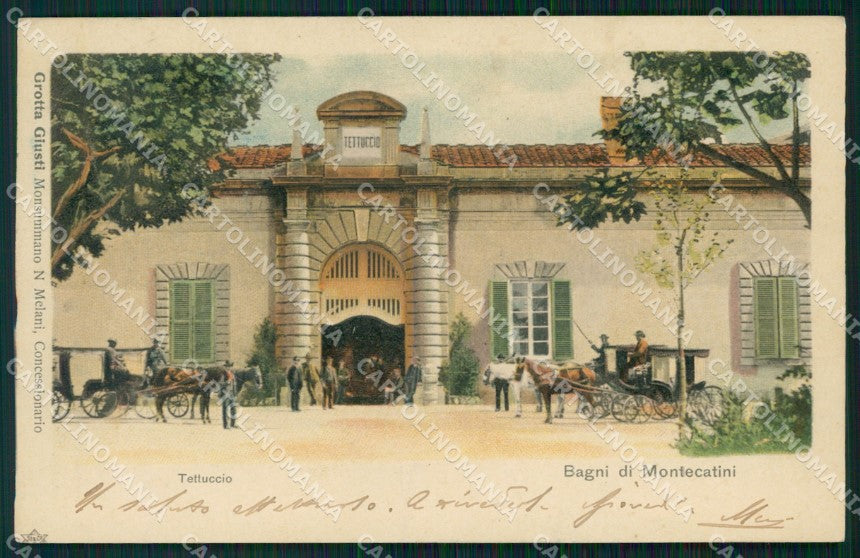 Pistoia Montecatini Stabilimento Tettuccio Carrozze cartolina WX2044 – fronte