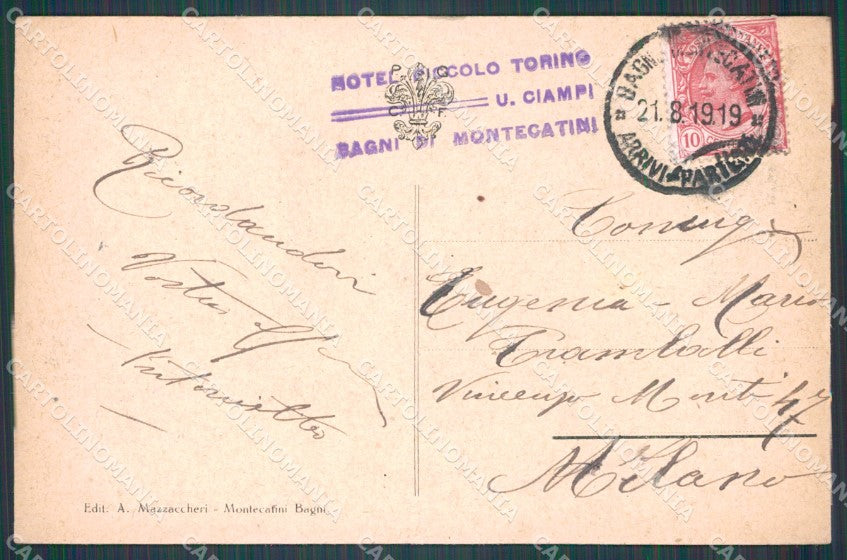 Pistoia Montecatini Stabilimento Tettuccio Carrozza cartolina WX2051 – retro