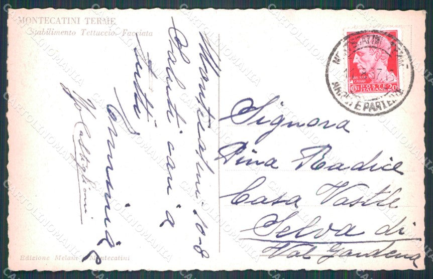 Pistoia Montecatini Stabilimento Tettuccio cartolina WX2058 – retro