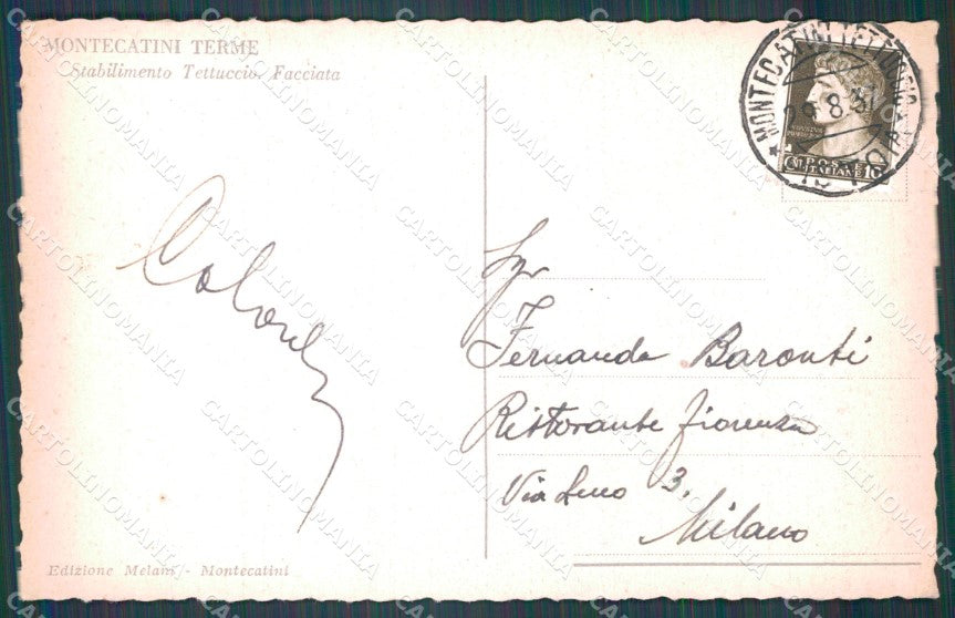 Pistoia Montecatini Stabilimento Tettuccio cartolina WX2063 – retro