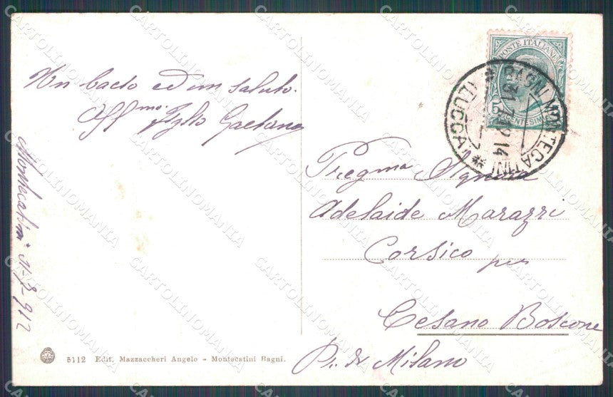 Pistoia Montecatini Stabilimento Tamerici cartolina WX2077 – retro