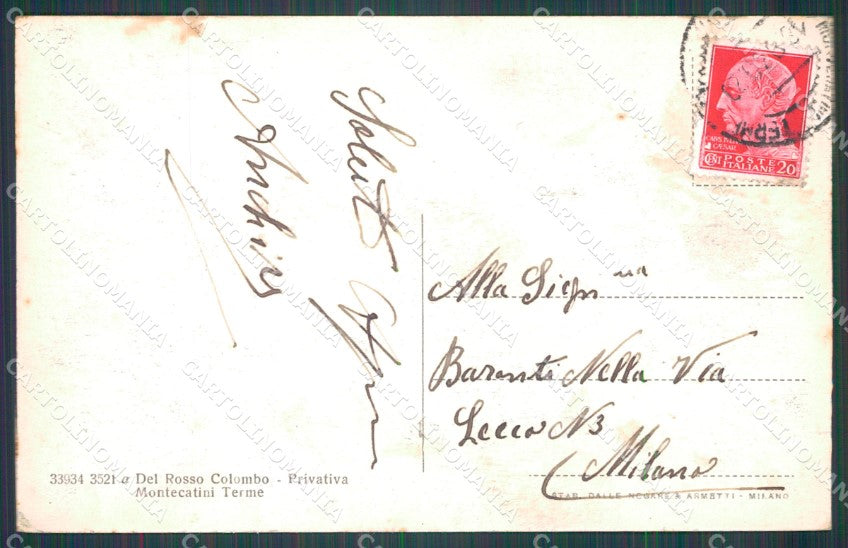 Pistoia Montecatini Stabilimento Torretta cartolina WX2091 – retro