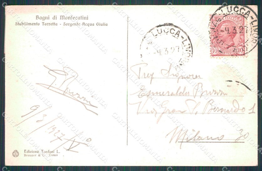 Pistoia Montecatini Stabilimento Torretta cartolina WX2098 – retro