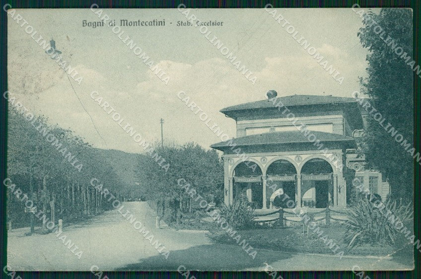 Pistoia Montecatini Stabilimento Excelsior PIEGHE cartolina WX2136 – fronte