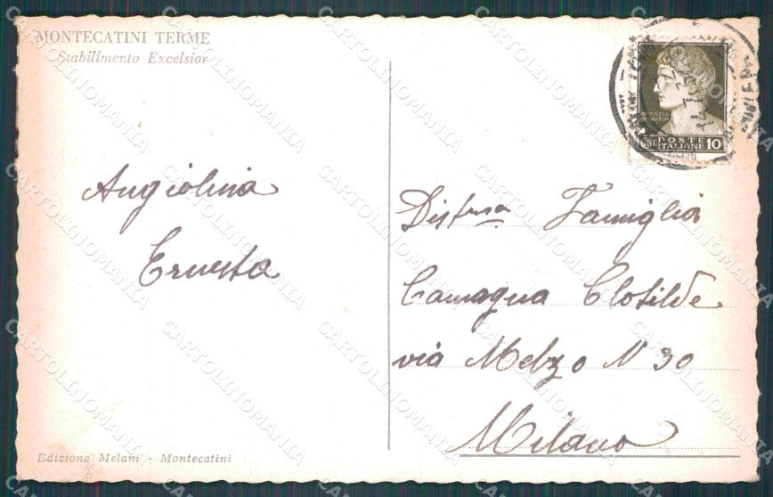 Pistoia Montecatini Stabilimento Excelsior cartolina WX2139 – retro