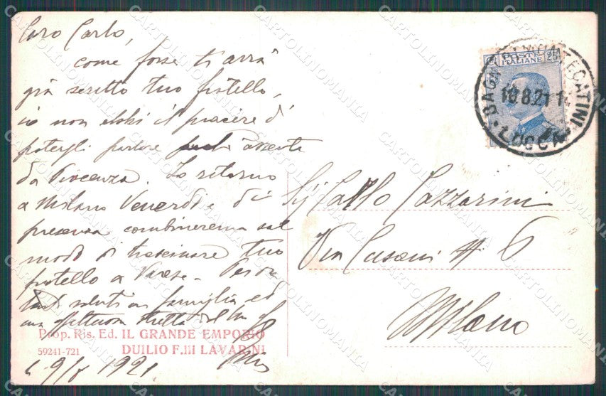 Pistoia Montecatini Stabilimento Olivo cartolina WX2158 – retro
