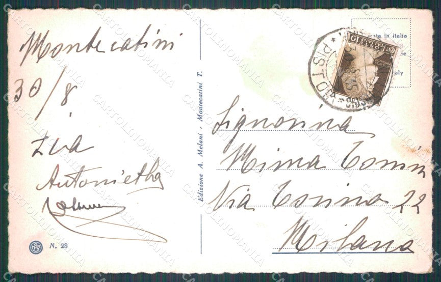 Pistoia Montecatini Stabilimento La Salute cartolina WX2161 – retro