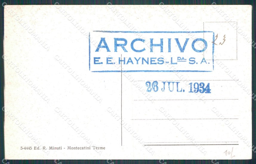Pistoia Montecatini Stabilimento Tamerici cartolina WX2168 – retro