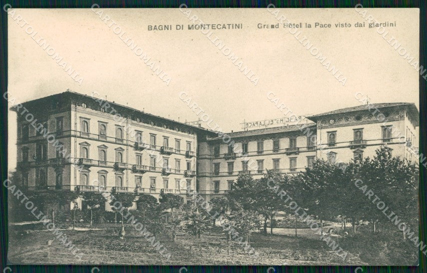 Pistoia Montecatini Grand Hotel La Pace cartolina WX2172 – fronte