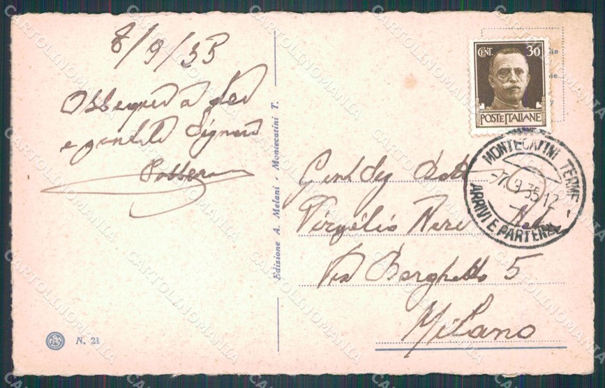 Pistoia Montecatini Funicolare PIEGA cartolina WX2175 – retro