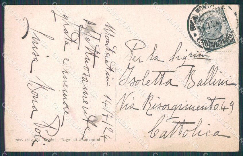 Pistoia Montecatini Parco Regio cartolina WX2178 – retro
