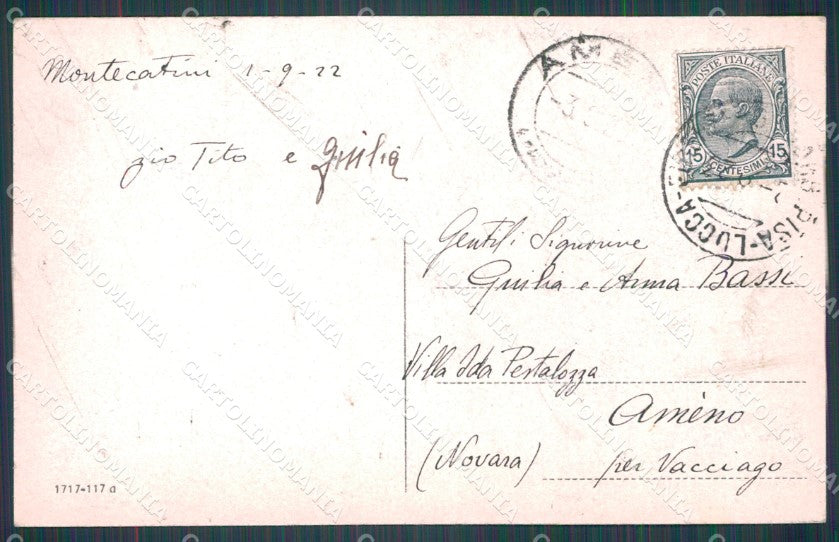 Pistoia Montecatini Parco Regio cartolina WX2179 – retro