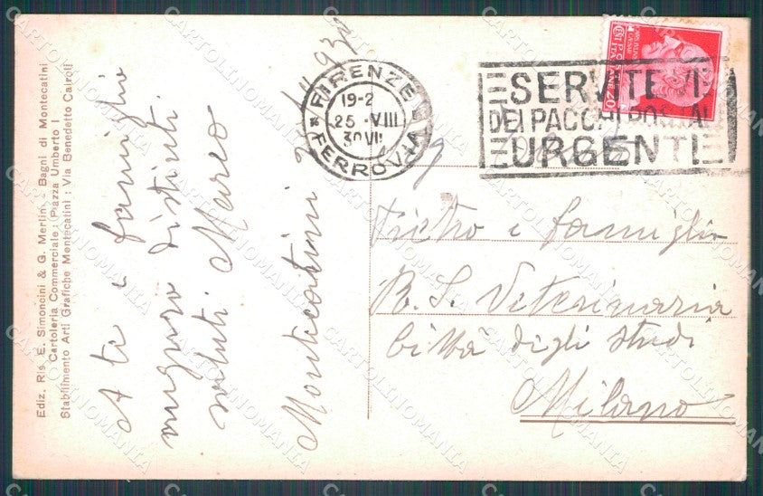 Pistoia Montecatini Alto cartolina WX2181 – retro