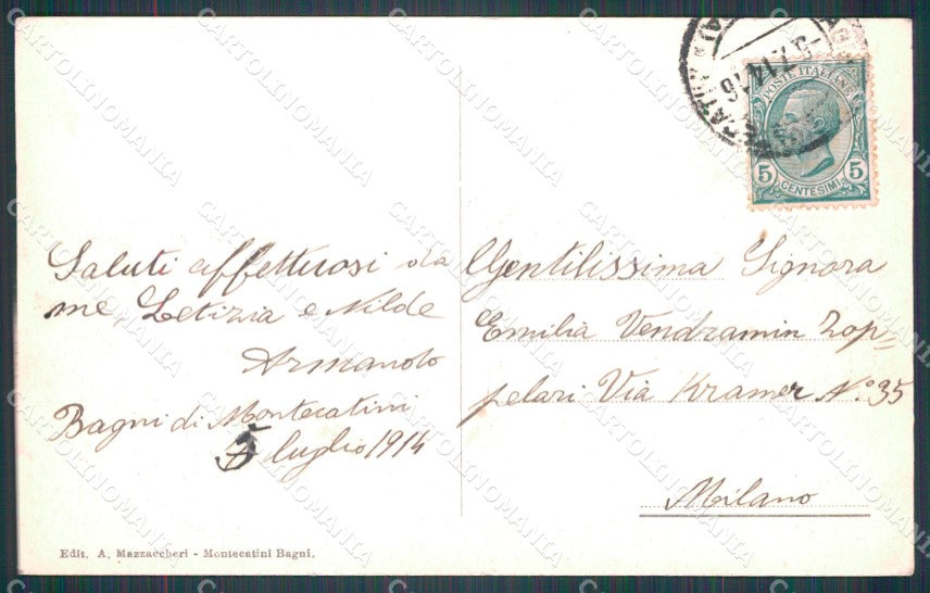 Pistoia Montecatini Alto cartolina WX2184 – retro