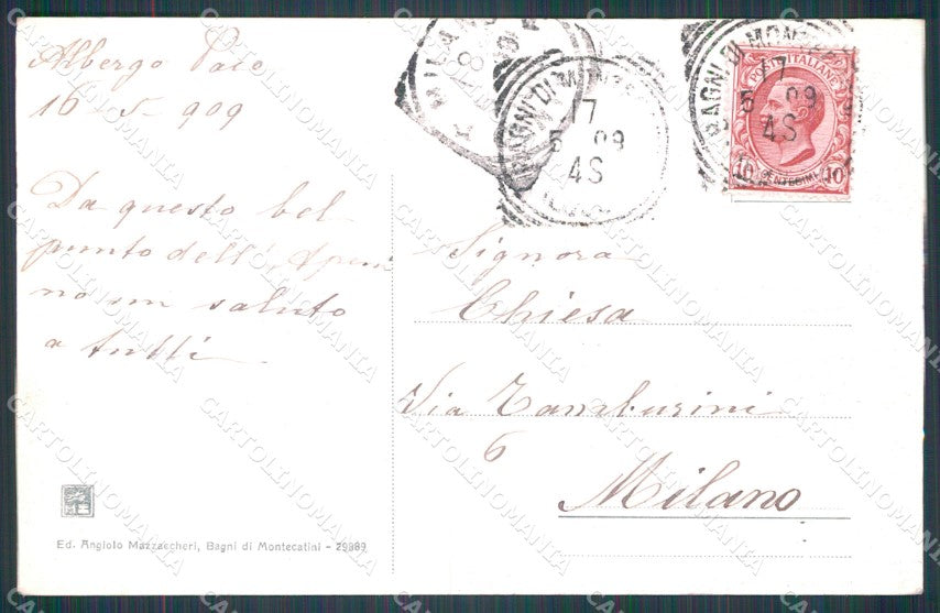 Pistoia Montecatini Castello di cartolina WX2185 – retro