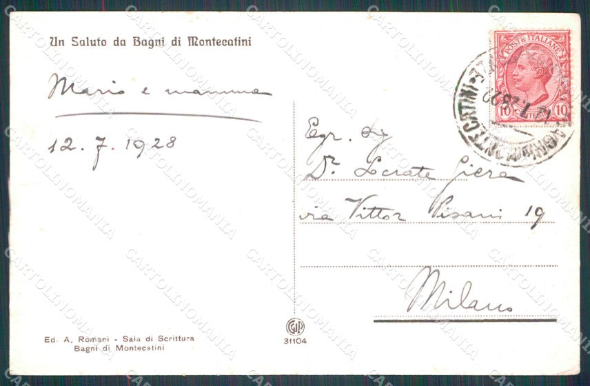 Pistoia Montecatini Alto cartolina WX2192 – retro