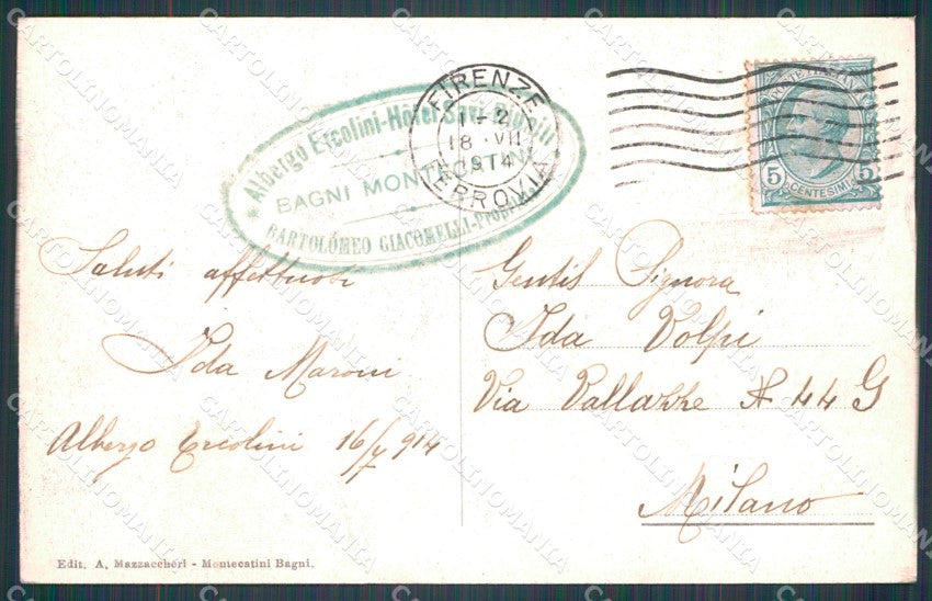 Pistoia Montecatini Alto cartolina WX2202 – retro
