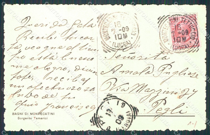 Pistoia Montecatini Sorgente Tamerici cartolina WX2220 – retro
