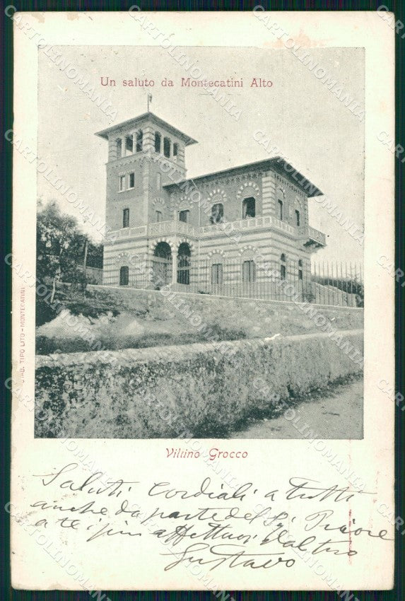 Pistoia Montecatini Alto Villino Crocco ABRASA cartolina WX2265 – fronte