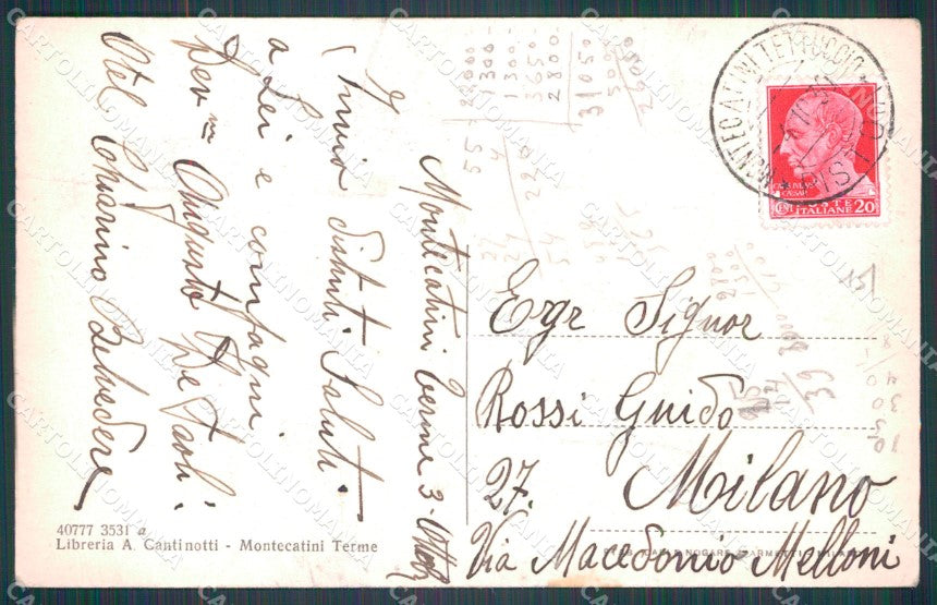 Pistoia Montecatini Municipio PIEGHE cartolina WX2266 – retro