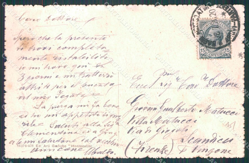 Pistoia Montecatini Alto cartolina WX2276 – retro