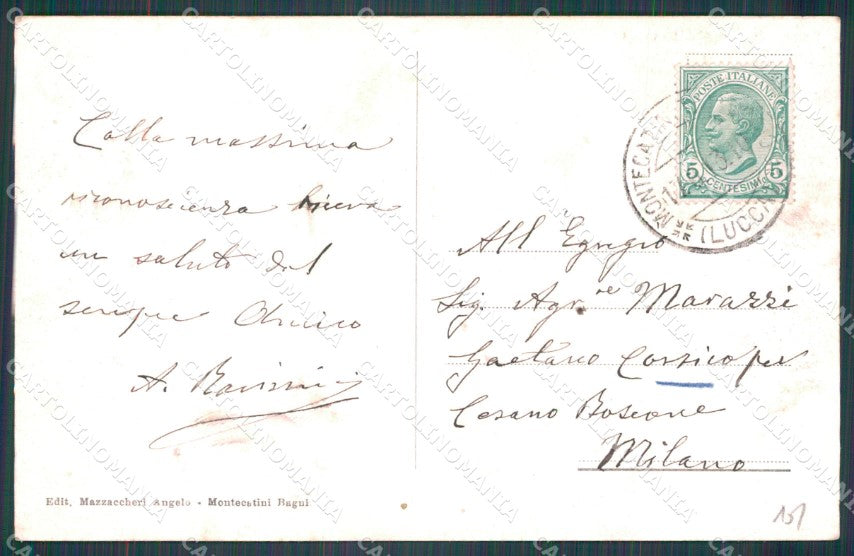 Pistoia Montecatini Stabilimento Torretta Concerto Musicale cartolina WX2279 – retro