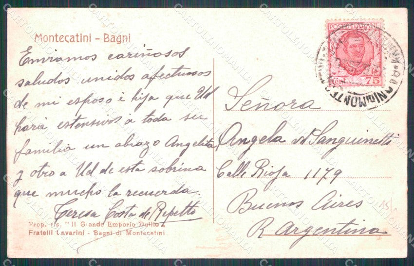 Pistoia Montecatini Stazione PIEGHINA cartolina WX2281 – retro