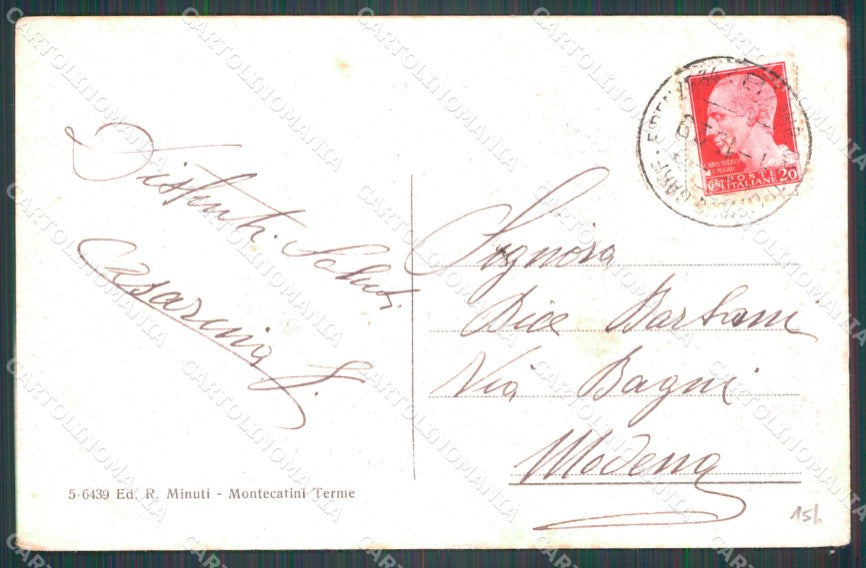 Pistoia Montecatini Stabilimento Torretta cartolina WX2296 – retro