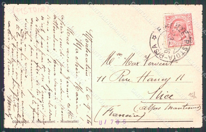Pistoia Montecatini Ricordo di cartolina WX2305 – retro