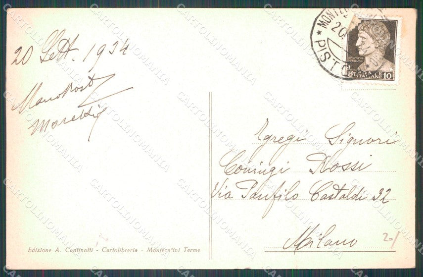Pistoia Montecatini Piazza Umberto I cartolina WX2331 – retro