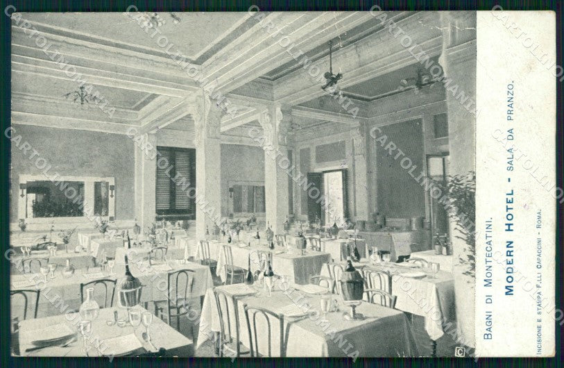 Pistoia Montecatini Modern Hotel PIEGHINE cartolina WX2333 – fronte