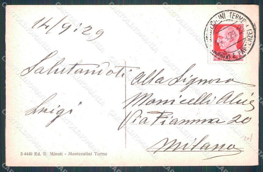 Pistoia Montecatini Viale Regina Elena cartolina WX2337 – retro