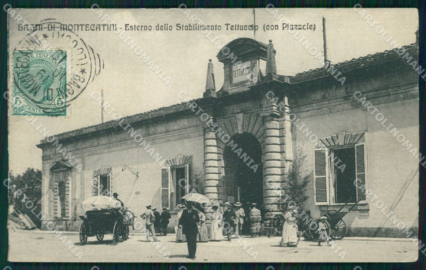 Pistoia Montecatini Stabilimento Tettuccio Carrozza PIEGHINA cartolina WX2339 – fronte