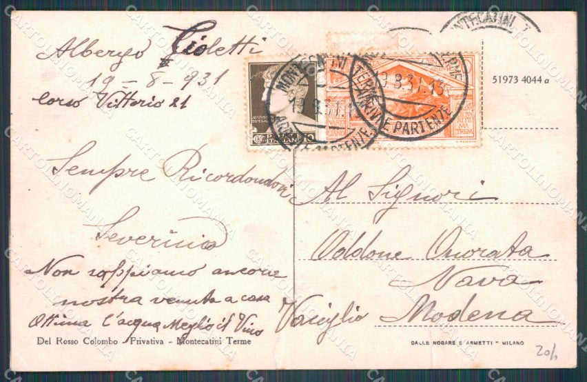 Pistoia Montecatini Viale Farini PIEGHINE cartolina WX2352 – retro