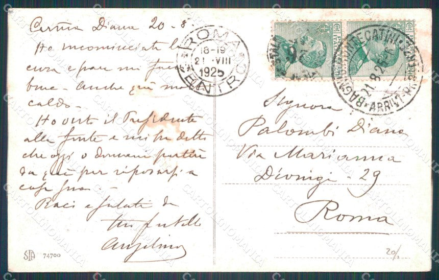 Pistoia Montecatini Poste Palazzo Comunale Albergo Manzoni cartolina WX2364 – retro
