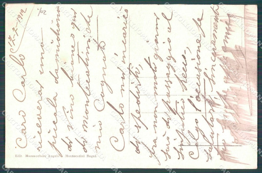 Pistoia Montecatini Pensione Morelli PIEGHE cartolina WX2366 – retro