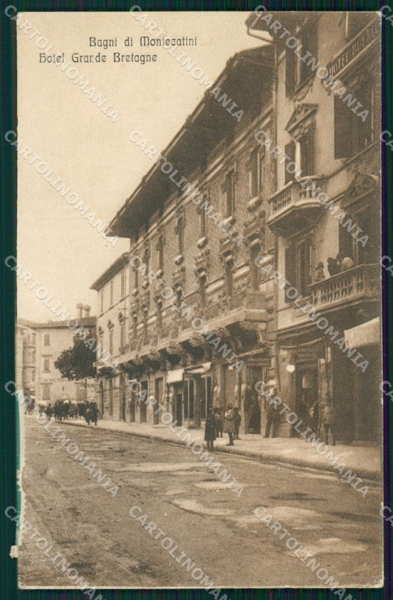 Pistoia Montecatini Hotel Grande Bretagne PIEGHINA cartolina WX2367 – fronte
